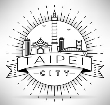 Taipei City Skyline with Typographic Design clipart