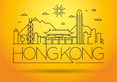 Tipografik Tasarım ile Hong Kong şehir manzarası