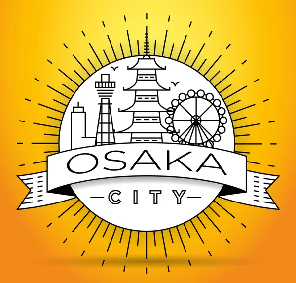 Osaka City Skyline con diseño tipográfico — Archivo Imágenes Vectoriales