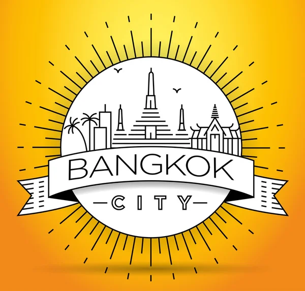 Bangkok City Skyline with Typographic Design — Stock Vector