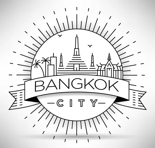 Bangkok City Skyline with Typographic Design — Stock Vector