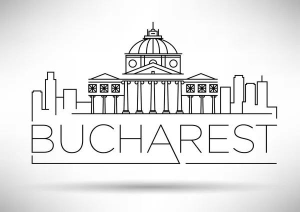 Bucharest City Skyline med typografiska Design — Stock vektor