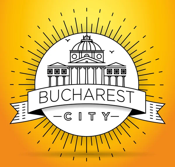 Bucharest City Skyline with Typographic Design — Stock Vector