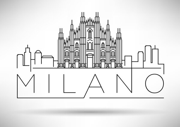 Milano City Skyline with Typographic Design