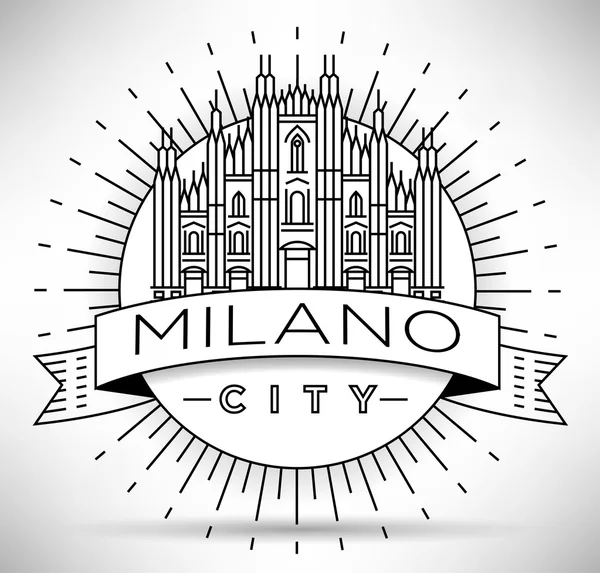 Skyline de la ville de Milan avec design typographique — Image vectorielle