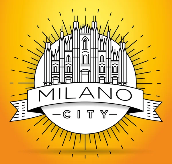 Milano City Skyline with Typographic Design — Stock Vector