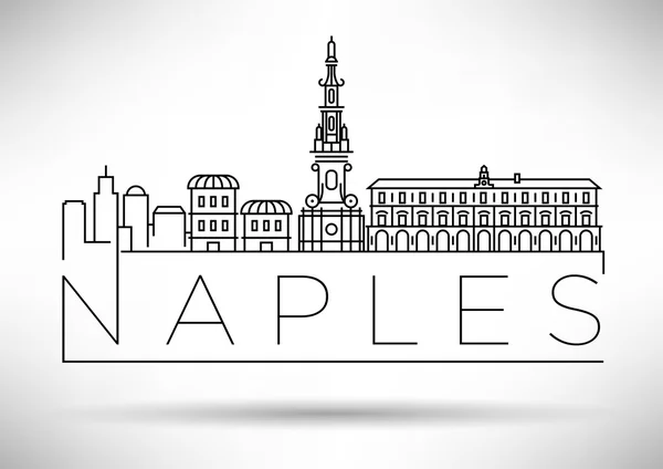 Panorama města Neapol s typografickým designem — Stockový vektor