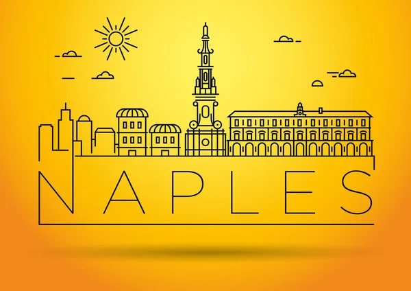 Naples City Skyline with Typographic Design — Stock Vector
