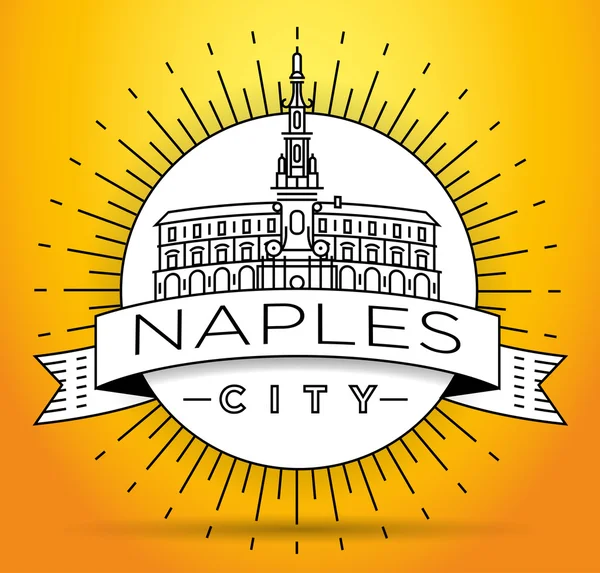 Неаполь Сити Skyline с типографическим дизайном — стоковый вектор