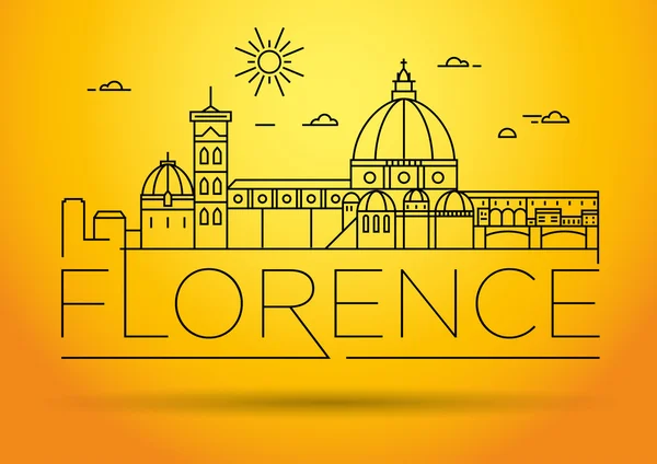 Florence City Skyline med typografiska Design — Stock vektor