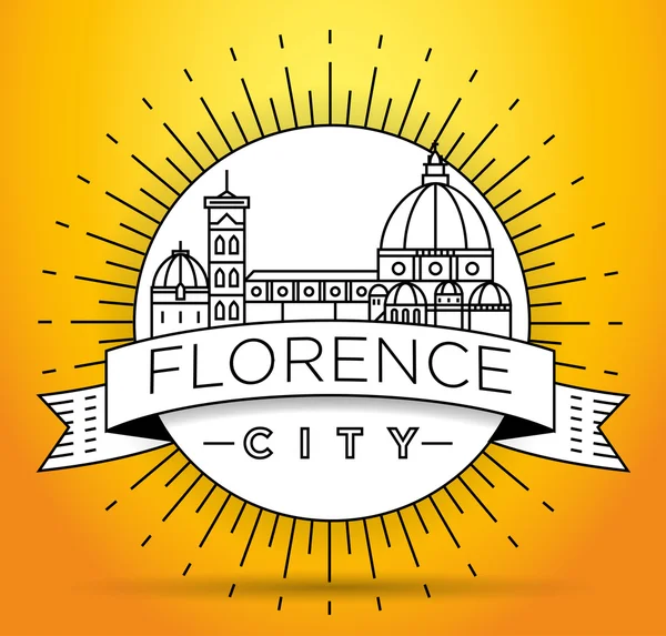 Флоренция Сити Skyline с типографическим дизайном — стоковый вектор
