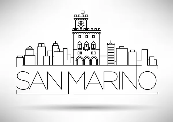 Ciudad de San Marino Skyline con diseño tipográfico — Vector de stock