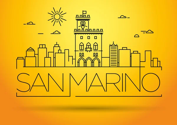 Сан Марино Сіті горизонт з друкарських дизайн — стоковий вектор