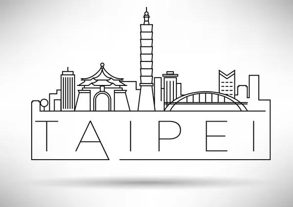 Skyline da cidade de Taipei com design tipográfico — Vetor de Stock