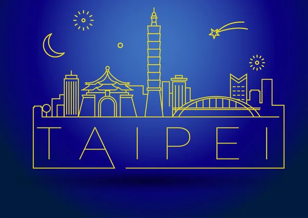 Skyline da cidade de Taipei com design tipográfico —  Vetores de Stock