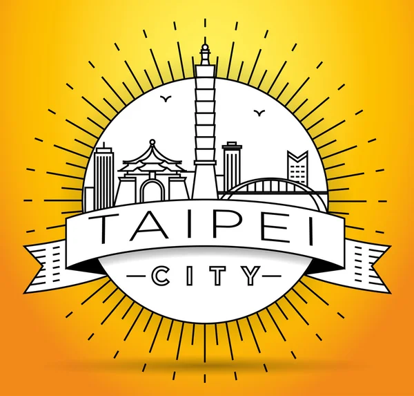 Taipeh City Skyline mit typografischem Design — Stockvektor