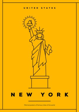 new york minimalist seyahat afişi