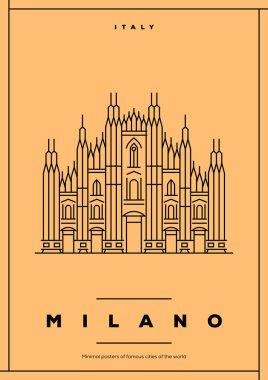 milano minimalist seyahat afişi