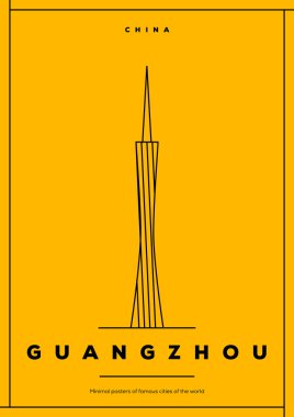 guangzhou minimalist seyahat posteri