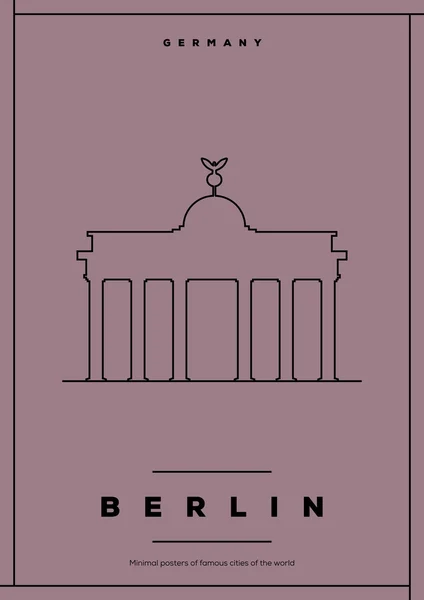 Cartel de viaje minimalista berlin — Archivo Imágenes Vectoriales