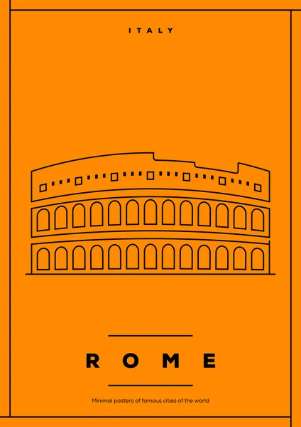 Cartel de viaje minimalista roma — Archivo Imágenes Vectoriales