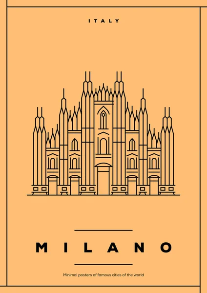 Milano minimalistic travel poster — Stock Vector