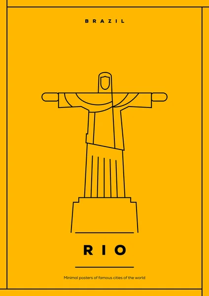 Affiche de voyage minimaliste rio — Image vectorielle