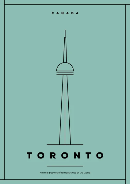Toronto minimalist seyahat afişi — Stok Vektör