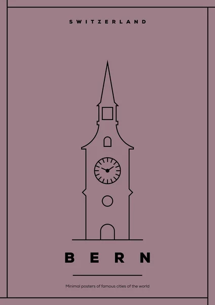 Bern minimalistic travel poster — Stock Vector