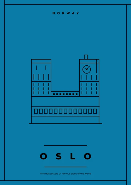 Oslo minimalistic travel poster — Stock Vector