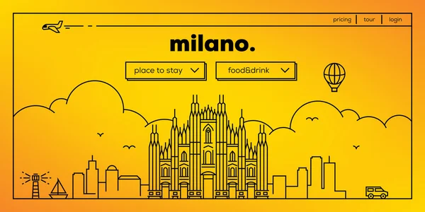 Milan ville design itinérant — Image vectorielle
