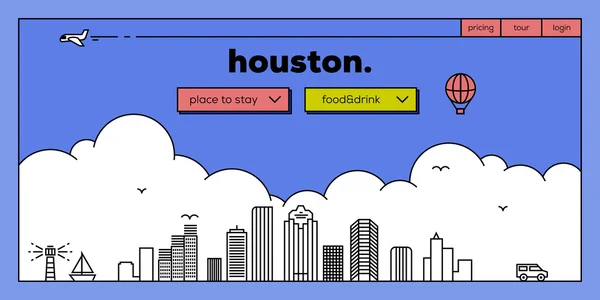 Houston conception de site Web itinérant — Image vectorielle