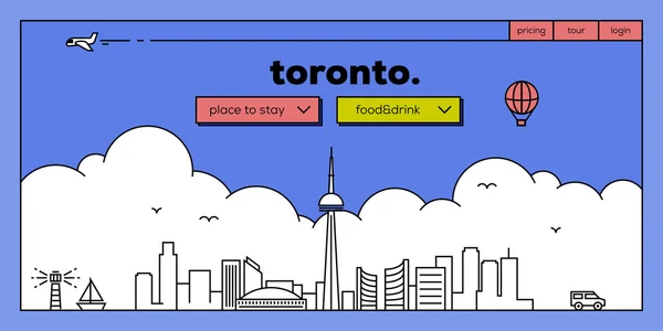 Toronto podróży projekt strony — Wektor stockowy