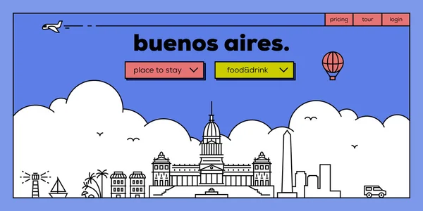 Buenos aires conception de sites web itinérants — Image vectorielle
