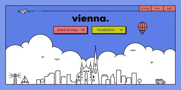 Vienna conception de site web itinérant — Image vectorielle