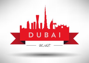 Dubai siluetinin tipografi tasarımı ile