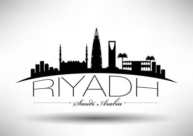 Riyadh Skyline with Typography Design clipart