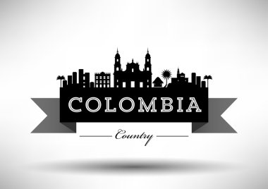 Colombia Skyline Typography Design clipart