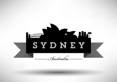 Sydney Skyline with Typography Design clipart
