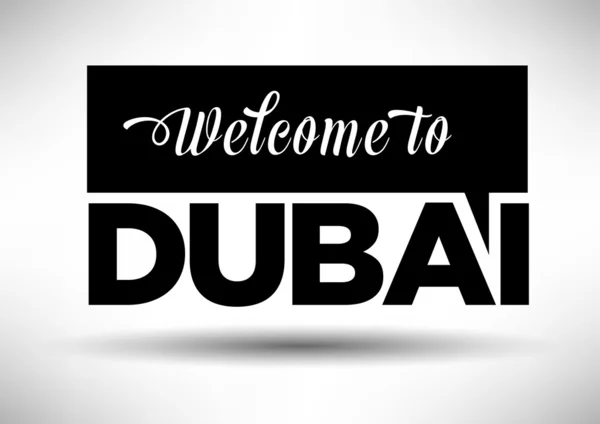 Vítejte do Dubaje s designem typografie — Stockový vektor