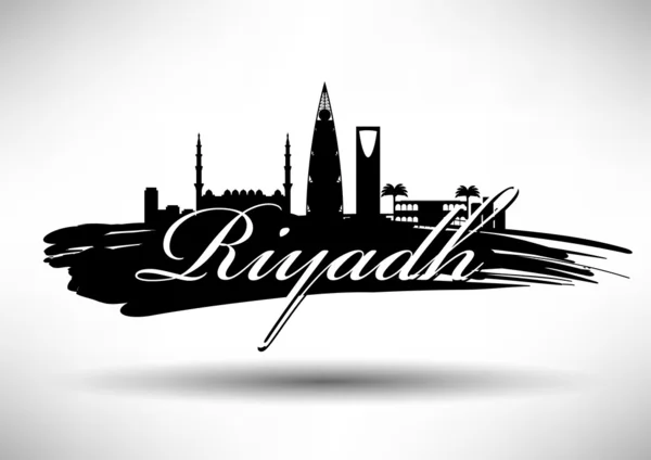 Riyadh Skyline with Typography Design — Stock Vector
