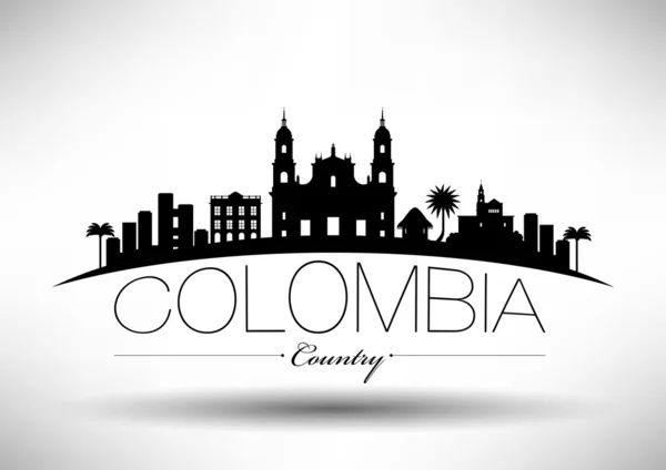 Colombia Skyline Typography Design — Stock Vector