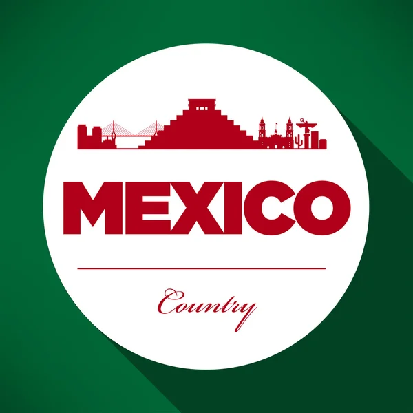 墨西哥天际线与版式设计 — 图库矢量图片