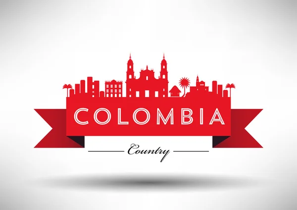 Colombia Skyline Typography Design — Stock Vector