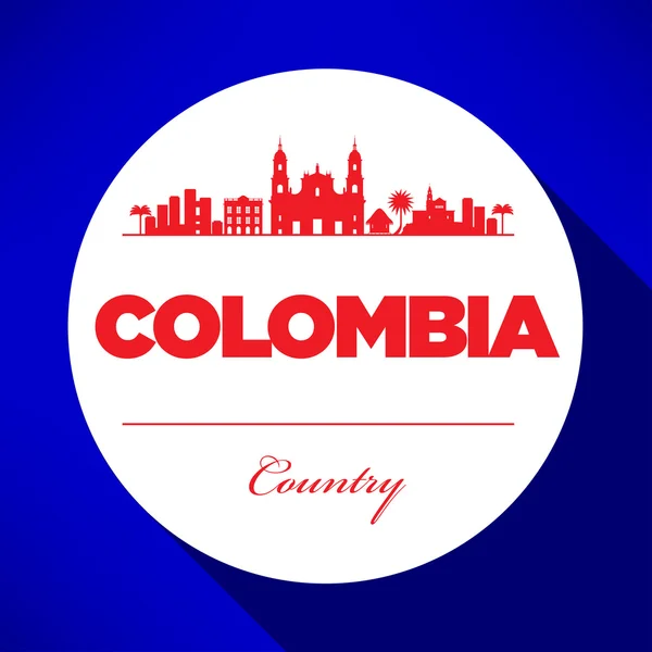 Colombia Skyline Typography Design — Stock Vector