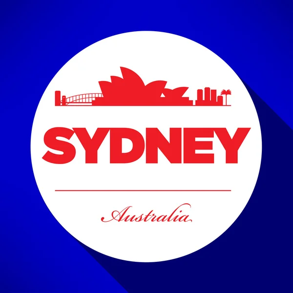 Sydney Skyline mit Typografie-Design — Stockvektor