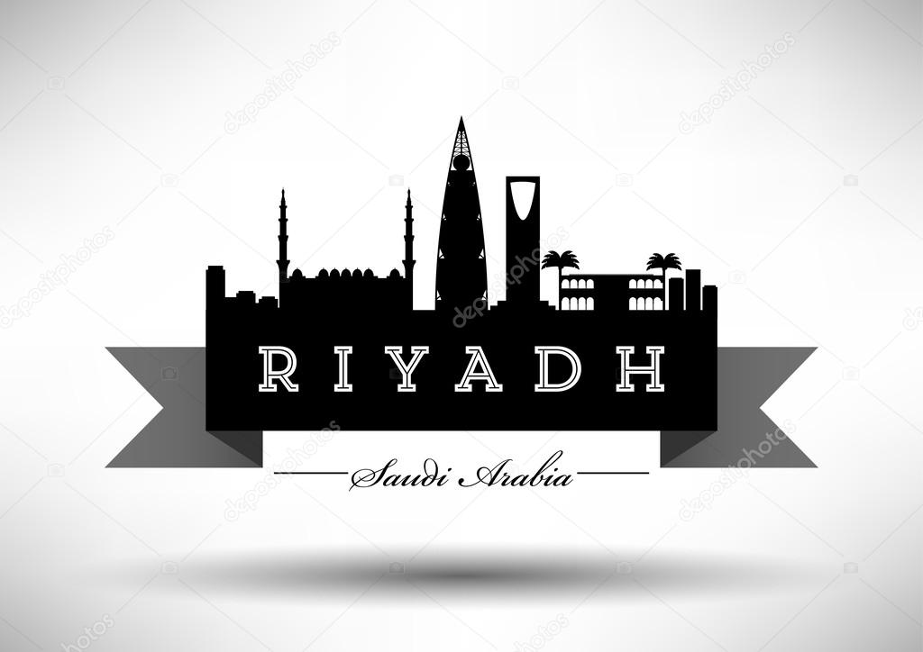 Riyadh Skyline with Typography Design