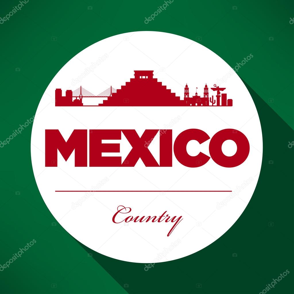 Mexico Skyline with Typography Design