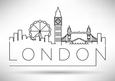 Londra şehir manzarası ile Tipografik Tasarım