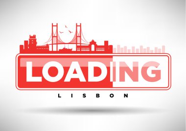 Lizbon şehir tipografi tasarım